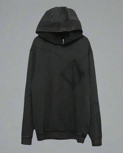 Chic Black Denim Hoodie -  denim hoodie - Chic Black Denim Hoodie for Casual Comfort