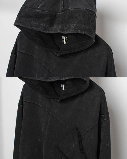 Chic Black Denim Hoodie - black hoodie - Chic Black Denim Hoodie for Casual Comfort