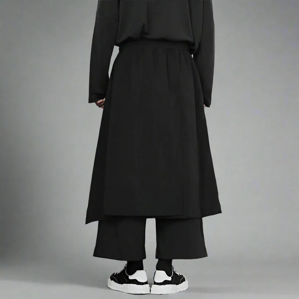 Chic Black Hakama Pants -  black pants - Chic Black Hakama Pants for Easy Streetwear Style