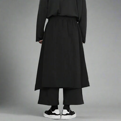 Chic Black Hakama Pants -  black pants - Chic Black Hakama Pants for Easy Streetwear Style
