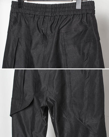 Chic Black Patchwork Cargo Trousers -  cargo pants - Stylish Black Patchwork Cargo Trousers for All