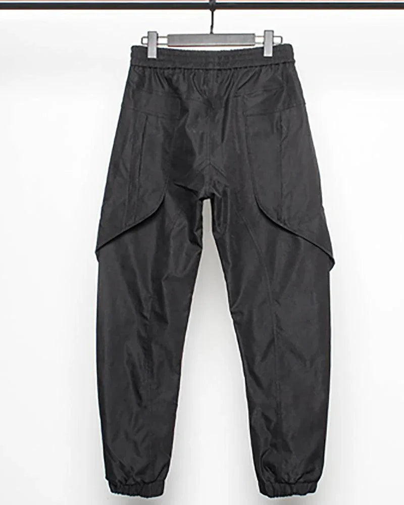 Chic Black Patchwork Cargo Trousers - stylish cargo pants - Stylish Black Patchwork Cargo Trousers for All