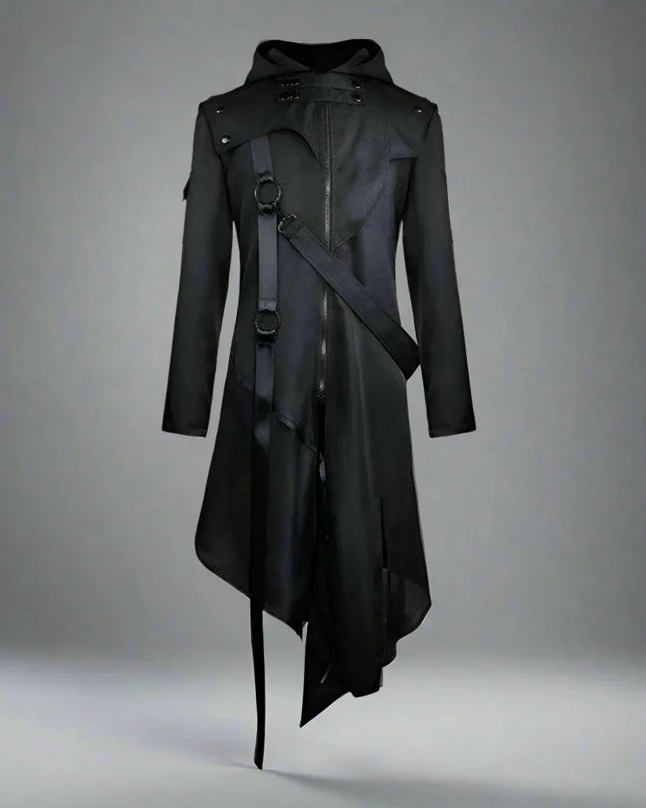 Chic Black Ribbon Cosplay Jacket - black jacket - Chic Black Ribbon Cosplay Jacket for Everyday Wear