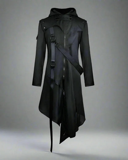 Chic Black Ribbon Cosplay Jacket - black jacket - Chic Black Ribbon Cosplay Jacket for Everyday Wear