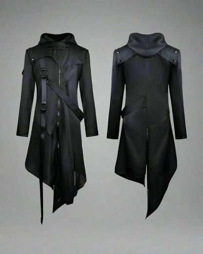 Chic Black Ribbon Cosplay Jacket -  comfortable everyday wear - Chic Black Ribbon Cosplay Jacket for Everyday Wear