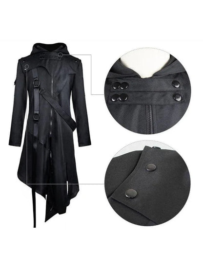 Chic Black Ribbon Cosplay Jacket -  cosplay - Chic Black Ribbon Cosplay Jacket for Everyday Wear