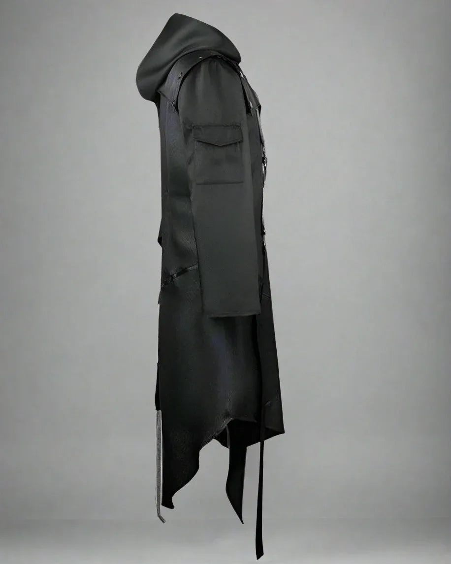 Chic Black Ribbon Cosplay Jacket - stylish cosplay jacket - Chic Black Ribbon Cosplay Jacket for Everyday Wear