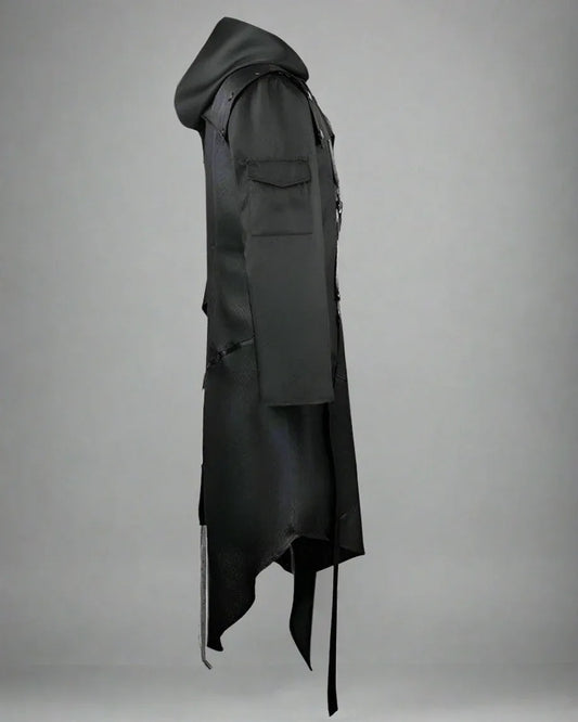 Chic Black Ribbon Cosplay Jacket - stylish cosplay jacket - Chic Black Ribbon Cosplay Jacket for Everyday Wear