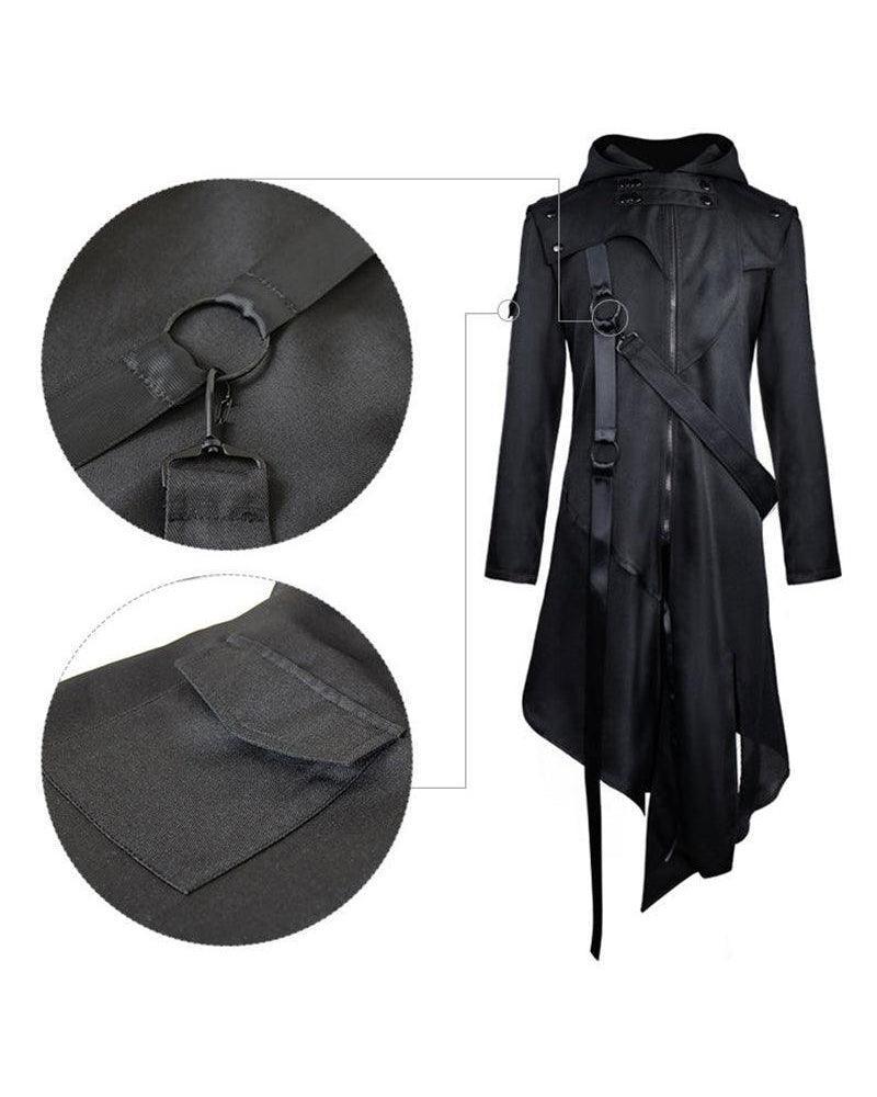 Chic Black Ribbon Cosplay Jacket -  techwear - Chic Black Ribbon Cosplay Jacket for Everyday Wear