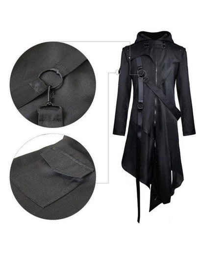 Chic Black Ribbon Cosplay Jacket -  techwear - Chic Black Ribbon Cosplay Jacket for Everyday Wear