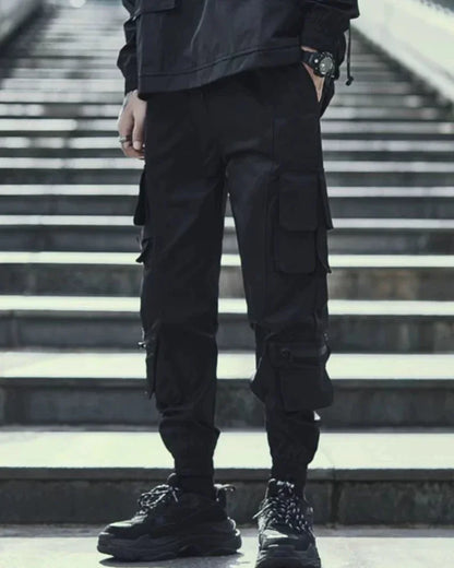 Chic Black Tech Cargo Pants -  black pants - Chic Black Tech Cargo Pants for Modern Style