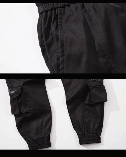 Chic Black Tech Cargo Pants -  techwear - Chic Black Tech Cargo Pants for Modern Style