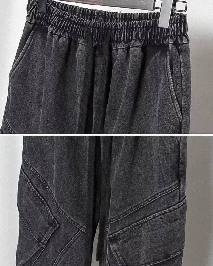 Chic Black Washed Trousers - black trousers - Chic Black Washed Trousers for Modern Style