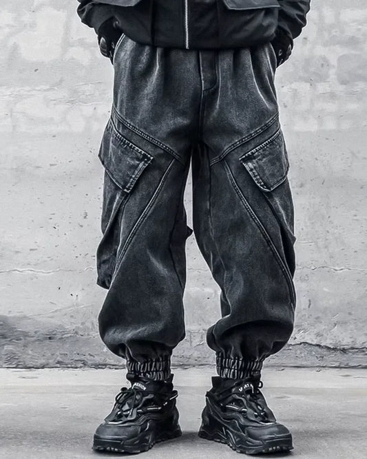 Chic Black Washed Trousers - urban style pants - Chic Black Washed Trousers for Modern Style