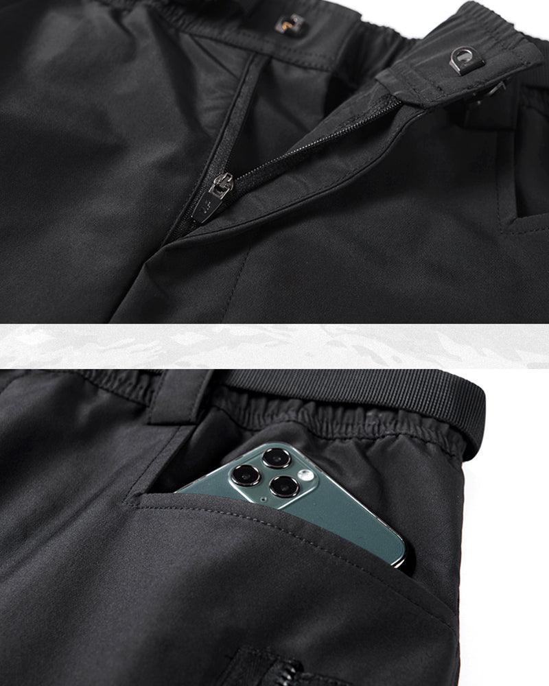 Chic Black Zip Pocket Cargo - breathable fabric pants - Chic Black Zip Pocket Cargo Pants for Men