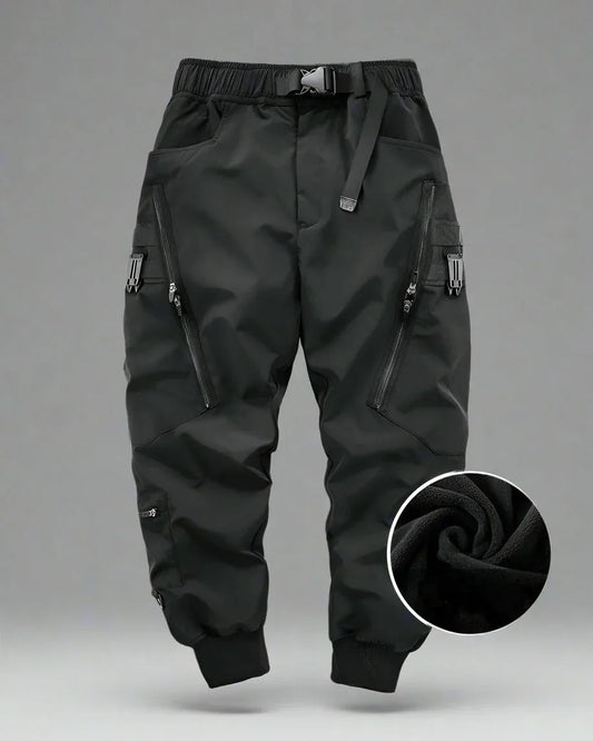Chic Black Zip Pocket Cargo - cargo pants - Chic Black Zip Pocket Cargo Pants for Men