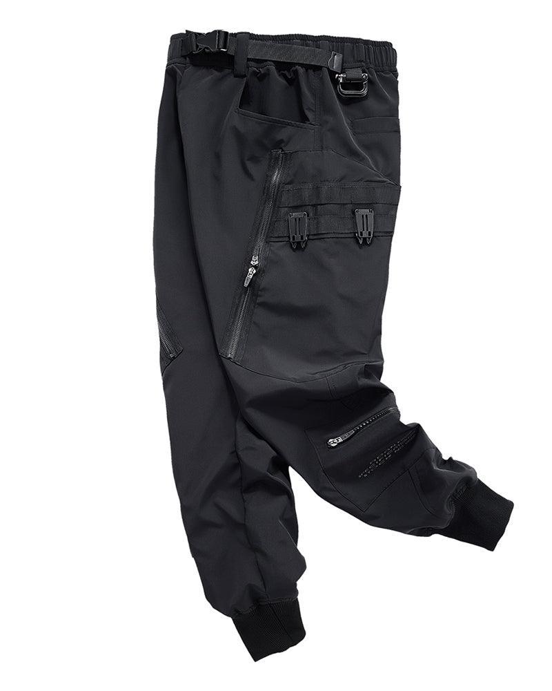 Chic Black Zip Pocket Cargo -  durable cargo pants - Chic Black Zip Pocket Cargo Pants for Men