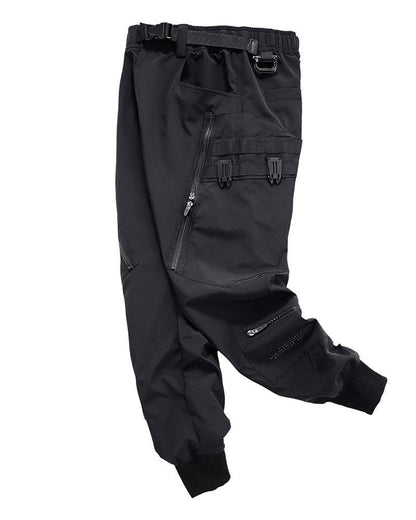 Chic Black Zip Pocket Cargo -  durable cargo pants - Chic Black Zip Pocket Cargo Pants for Men
