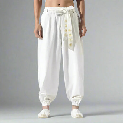 Chic Bohemian Flowy Trousers -  drawstring trousers - Chic Bohemian Flowy Trousers for Stylish Comfort