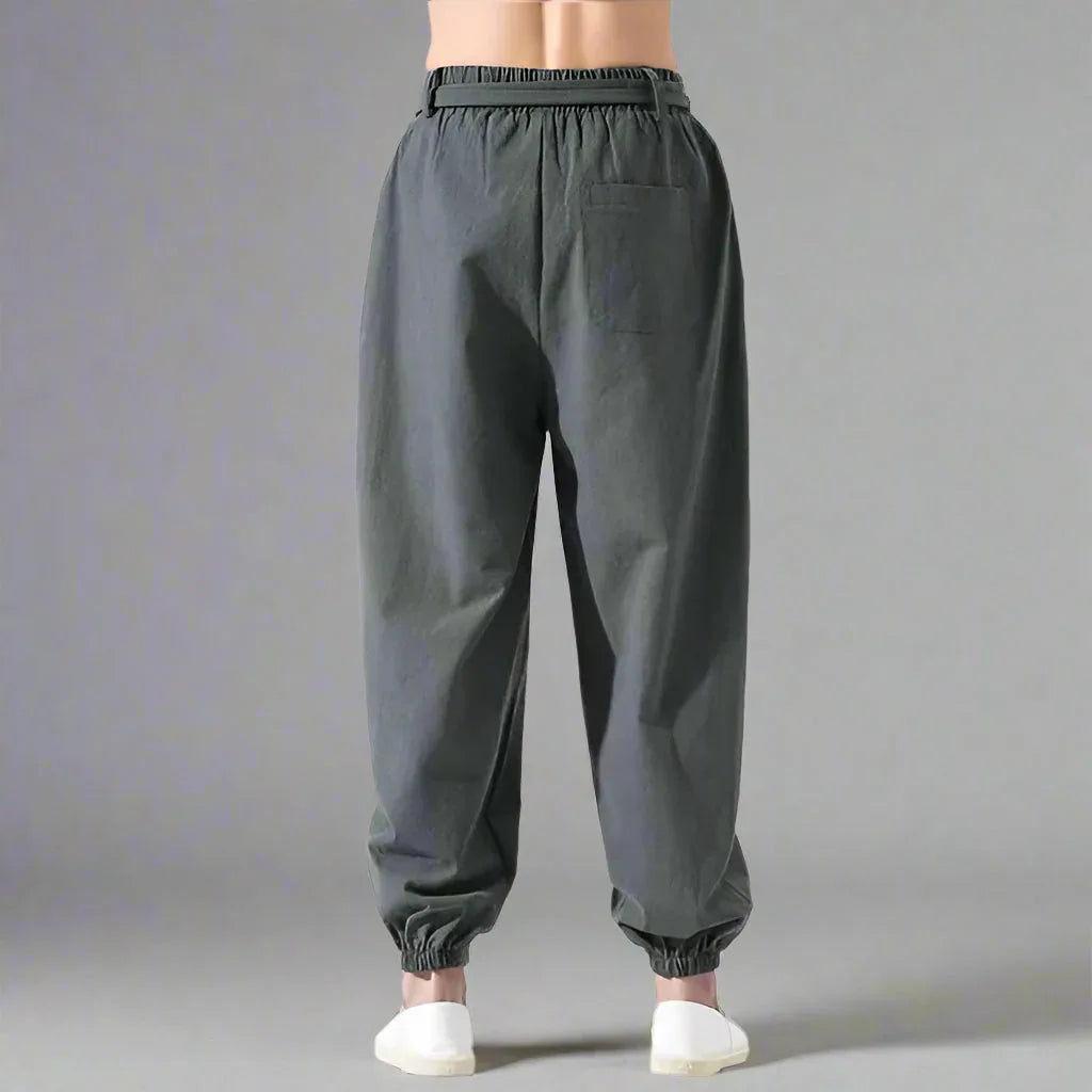 Chic Bohemian Flowy Trousers -  high-rise drawstring pants - Chic Bohemian Flowy Trousers for Stylish Comfort