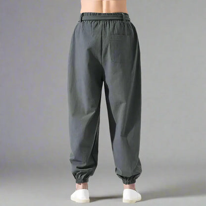 Chic Bohemian Flowy Trousers -  high-rise drawstring pants - Chic Bohemian Flowy Trousers for Stylish Comfort
