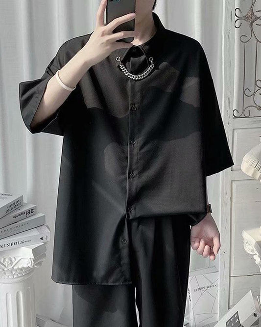 Chic Chain Accent Tee - chic tee - Chic Chain Accent Tee for Urban Wear