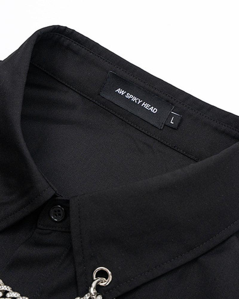 Chic Chain Accent Tee -  techwear - Chic Chain Accent Tee for Urban Wear