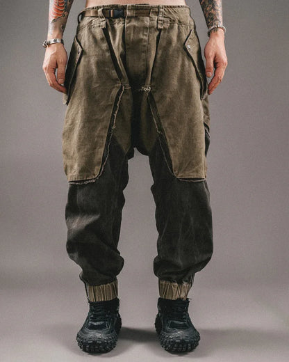 Chic Color-Block Cargo Pants - cargo pants - Chic Color-Block Cargo Pants for Comfort and Style
