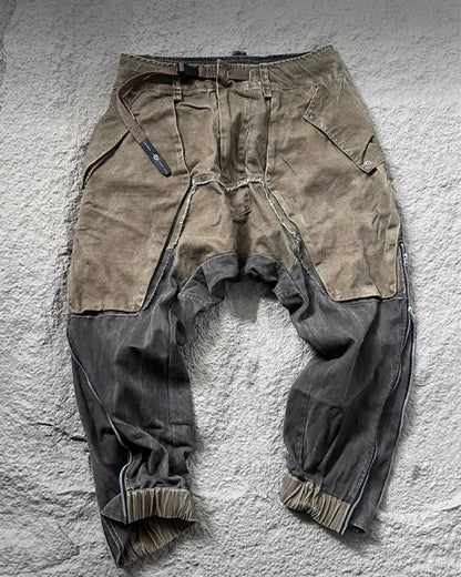 Chic Color-Block Cargo Pants - stylish cargo pants - Chic Color-Block Cargo Pants for Comfort and Style
