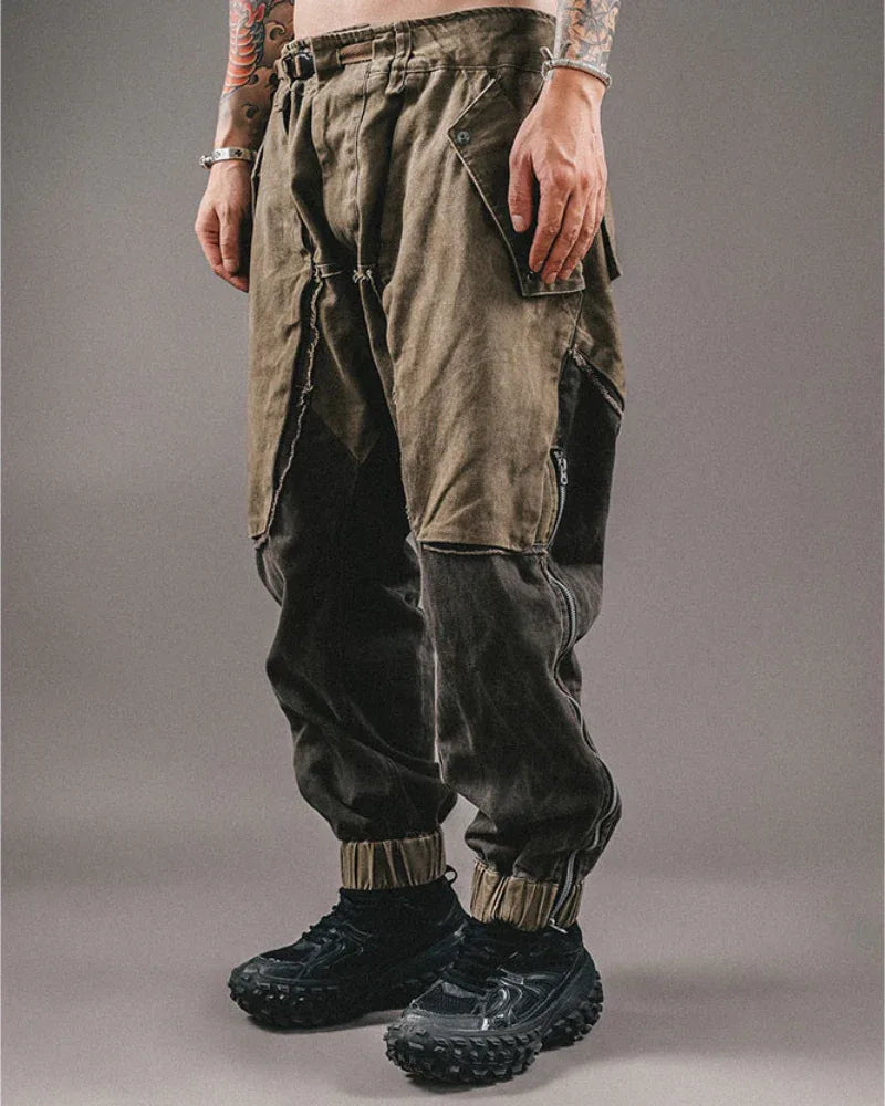 Chic Color-Block Cargo Pants - stylish cargo pants - Chic Color-Block Cargo Pants for Comfort and Style