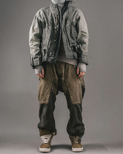 Chic Color-Block Cargo Pants -  urban style - Chic Color-Block Cargo Pants for Comfort and Style