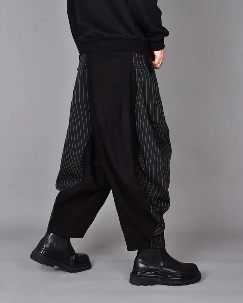 Chic Colorblock Harem Trousers - colorblock trousers - Stylish Colorblock Harem Trousers for Modern Wear