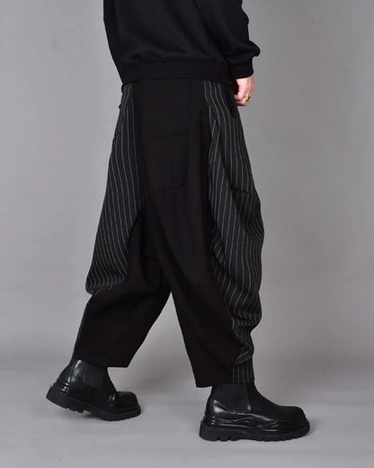 Chic Colorblock Harem Trousers - colorblock trousers - Stylish Colorblock Harem Trousers for Modern Wear