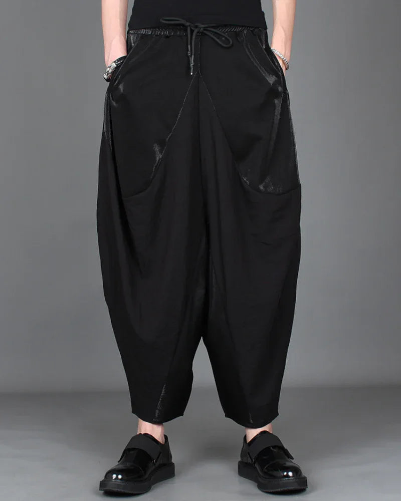 Chic Colorblock Harem Trousers -  comfortable pants - Stylish Colorblock Harem Trousers for Modern Wear