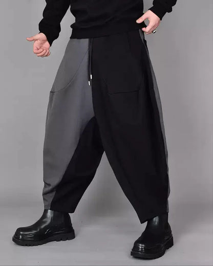 Chic Colorblock Harem Trousers -  comfortable pants - Stylish Colorblock Harem Trousers for Modern Wear