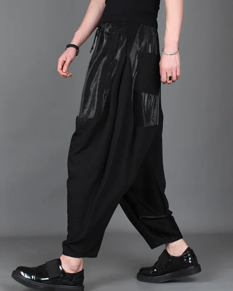 Chic Colorblock Harem Trousers -  harem pants - Stylish Colorblock Harem Trousers for Modern Wear