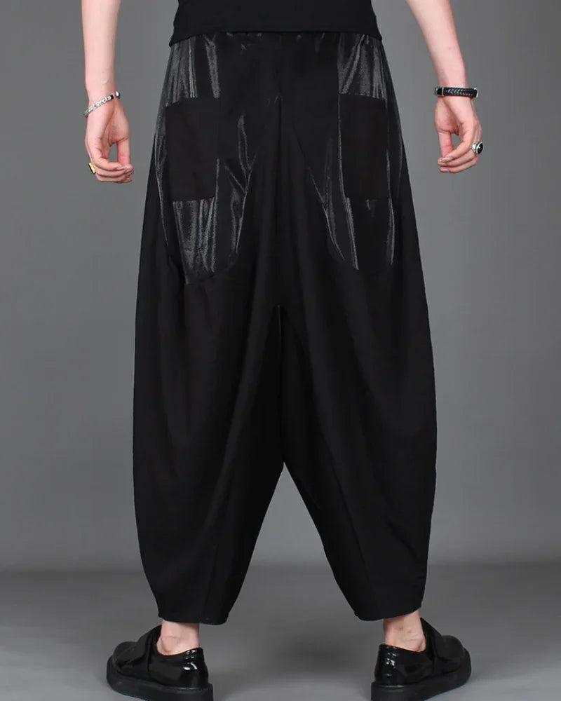 Chic Colorblock Harem Trousers -  japanese style - Stylish Colorblock Harem Trousers for Modern Wear