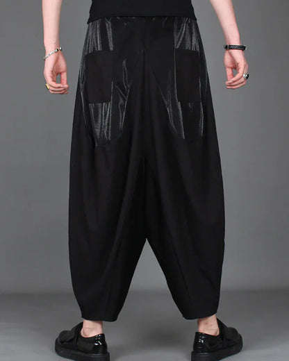 Chic Colorblock Harem Trousers -  japanese style - Stylish Colorblock Harem Trousers for Modern Wear