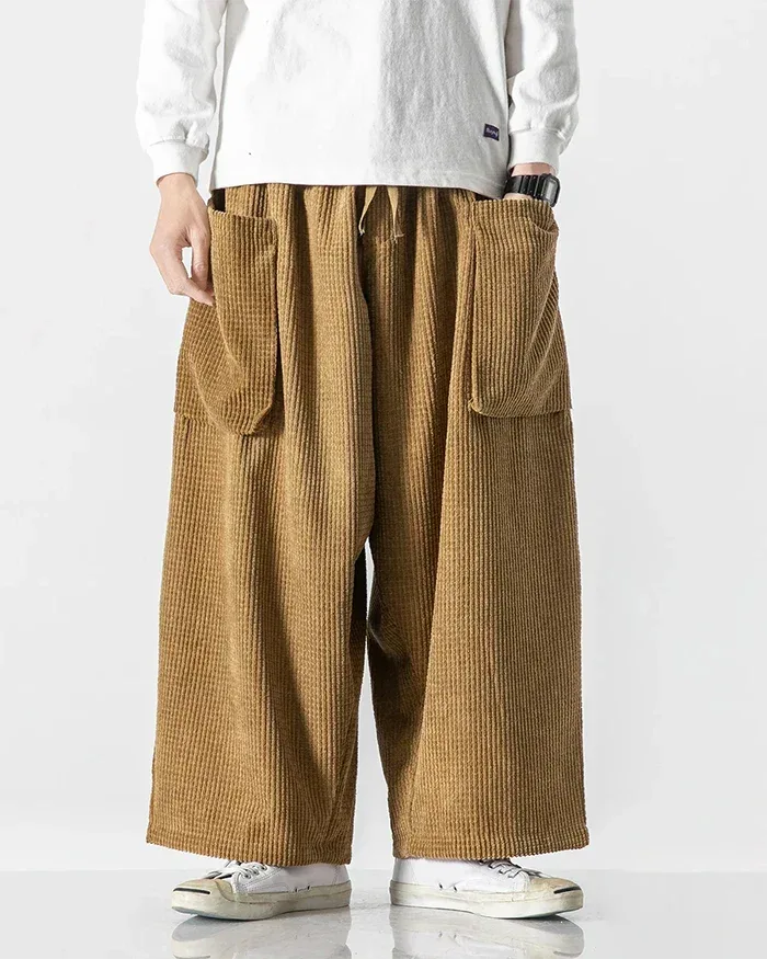 Chic Corduroy Cargo Pants -  corduroy pants - Stylish Corduroy Cargo Pants for Everyday Comfort