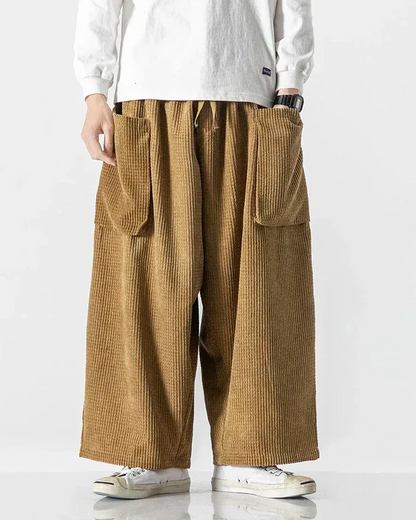 Chic Corduroy Cargo Pants -  corduroy pants - Stylish Corduroy Cargo Pants for Everyday Comfort
