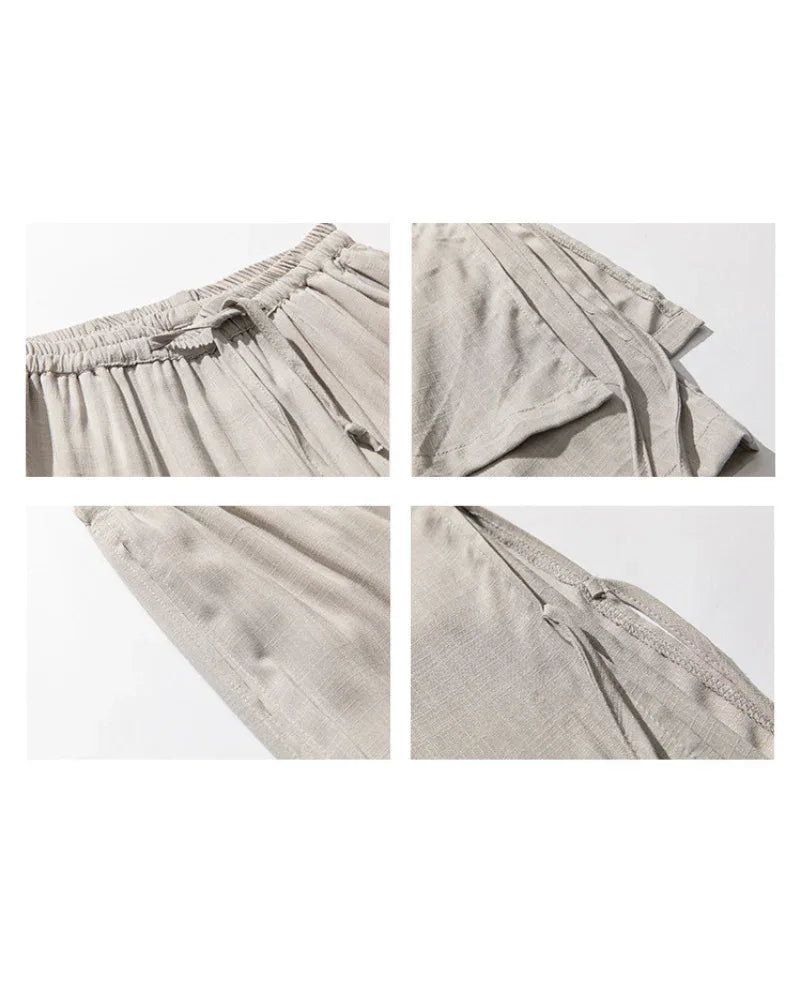 Chic Cotton Hakama Trousers -  casual pants - Chic Cotton Hakama Trousers for Modern Style