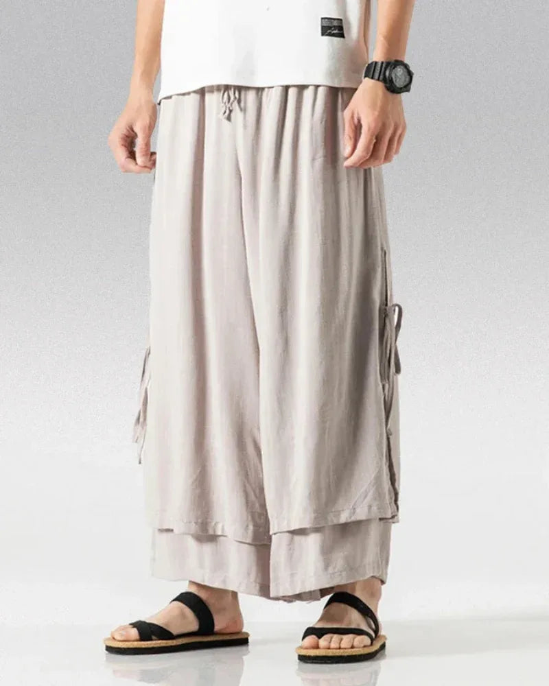 Chic Cotton Hakama Trousers - contemporary hakama pants - Chic Cotton Hakama Trousers for Modern Style
