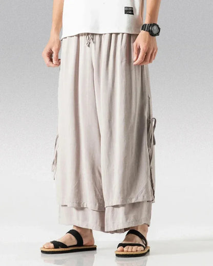 Chic Cotton Hakama Trousers - contemporary hakama pants - Chic Cotton Hakama Trousers for Modern Style