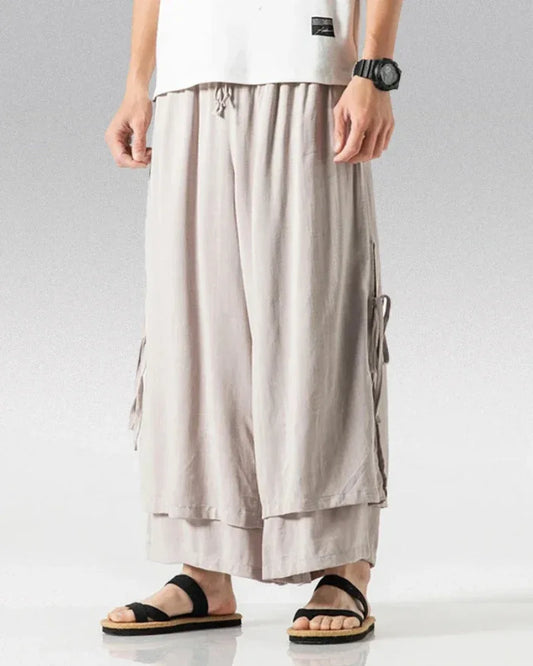 Chic Cotton Hakama Trousers - contemporary hakama pants - Chic Cotton Hakama Trousers for Modern Style