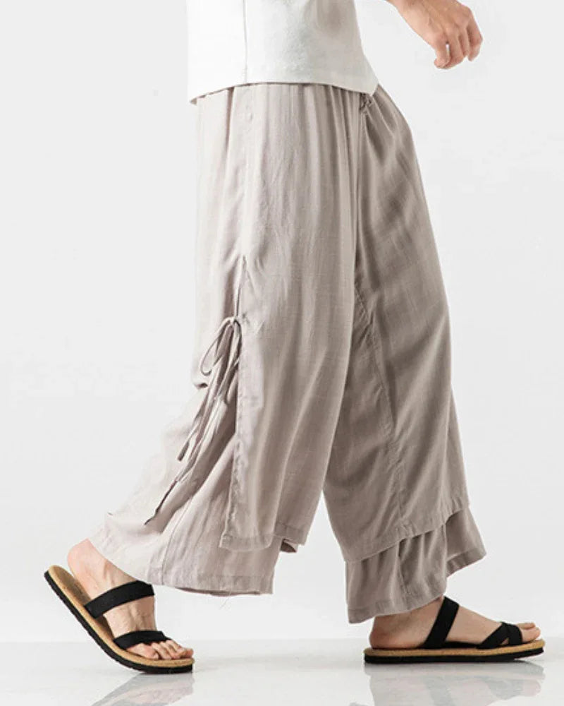 Chic Cotton Hakama Trousers -  stylish trousers - Chic Cotton Hakama Trousers for Modern Style