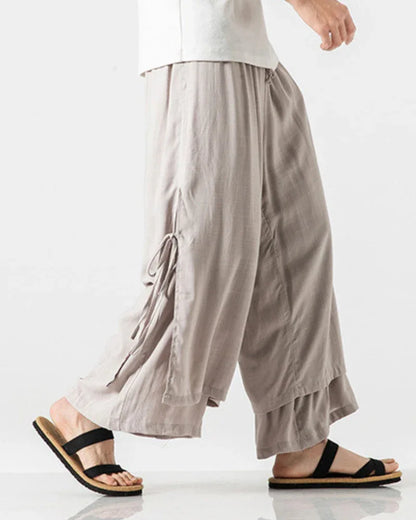 Chic Cotton Hakama Trousers -  stylish trousers - Chic Cotton Hakama Trousers for Modern Style