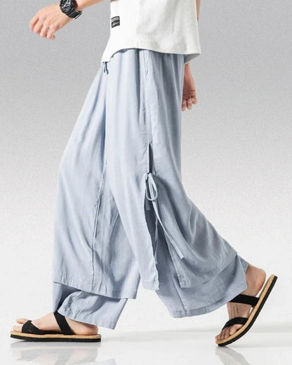 Chic Cotton Hakama Trousers -  versatile pants for occasions - Chic Cotton Hakama Trousers for Modern Style