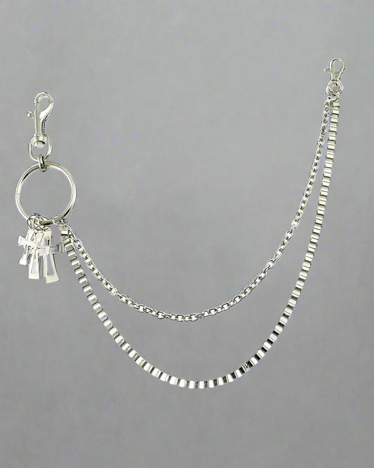 Chic Crossbody Chain Accessory - crossbody - Chic Crossbody Chain Accessory in Steel Design