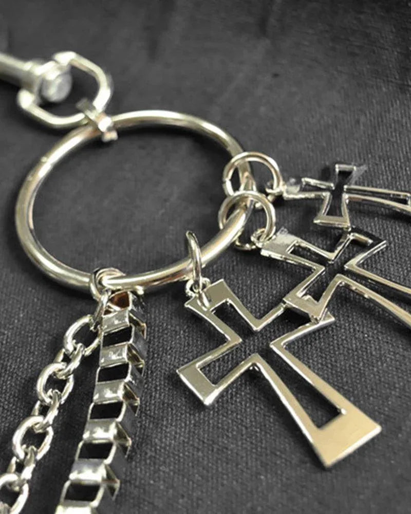 Chic Crossbody Chain Accessory -  futuristic - Chic Crossbody Chain Accessory in Steel Design