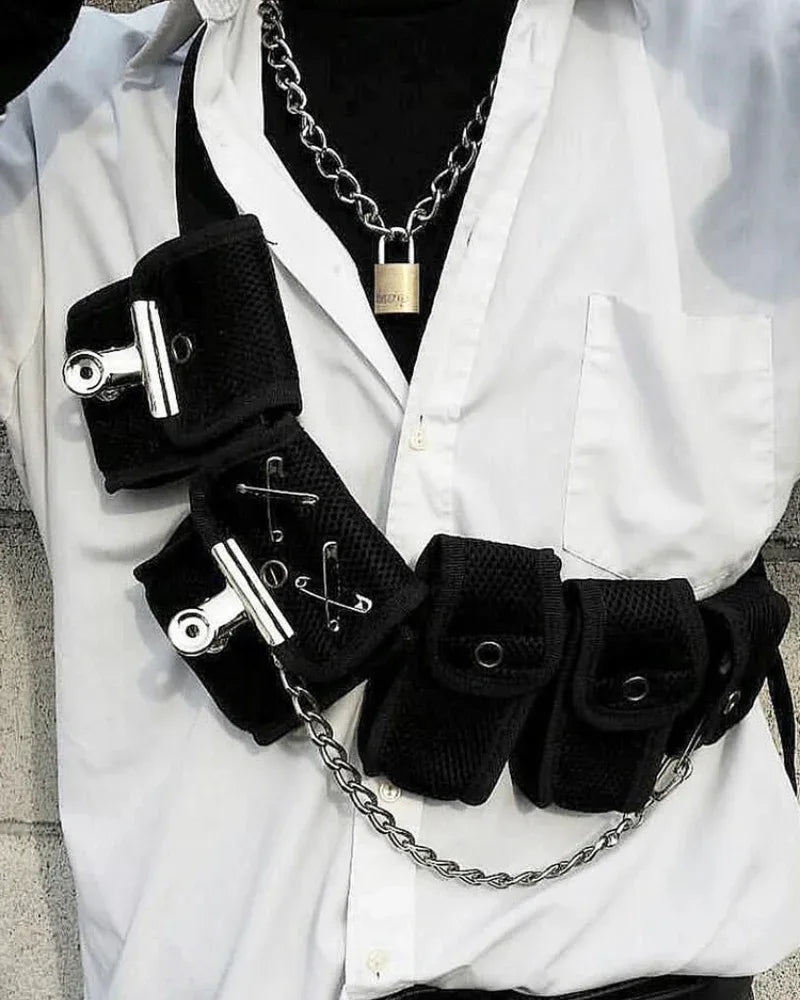 Chic Crossbody Chest Pack -  chest pack - Chic Black Crossbody Chest Pack for Everyday Use